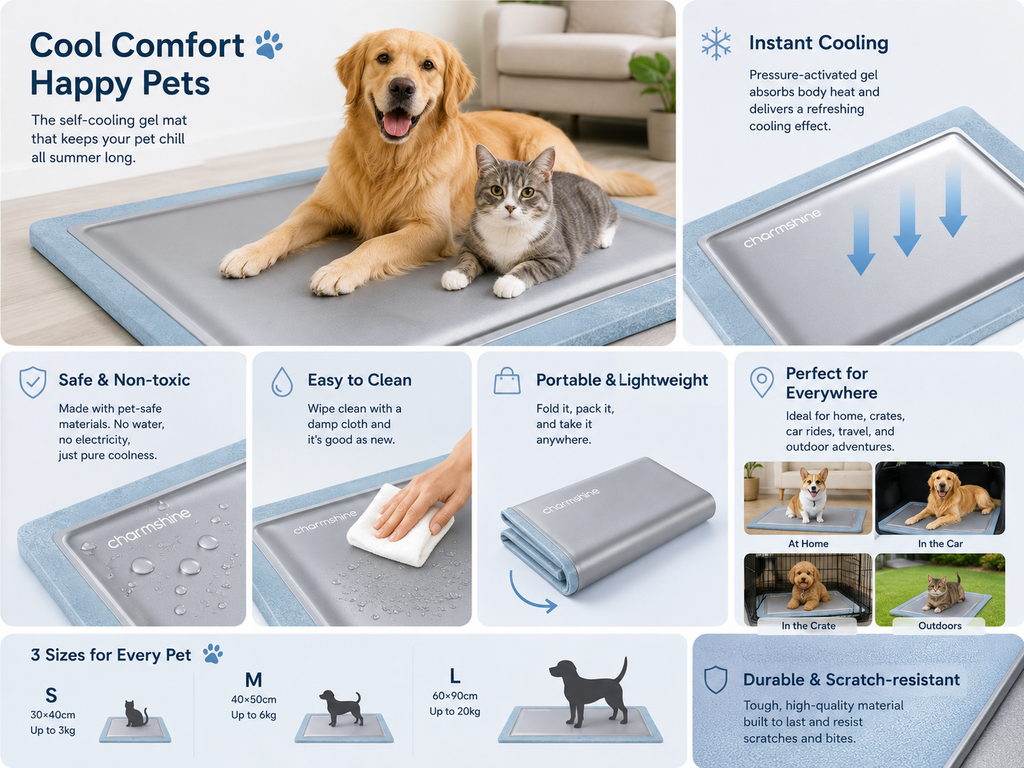 ❄️ ArcticPaws™ Cooling Gel Mat for Dogs & Cats